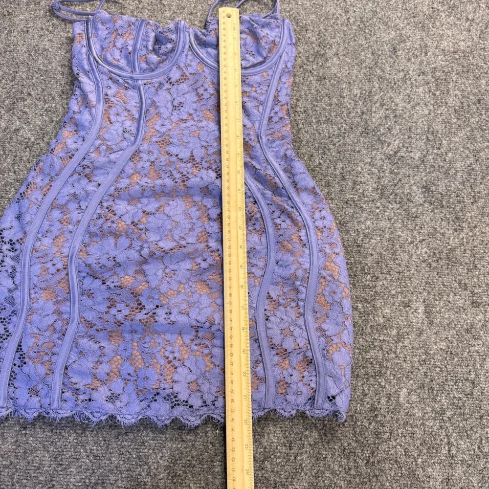 House of CB Corset Mini Dress Womens M Purple Lace Bodycon Coquette Regencycore - Picture 7 of 12